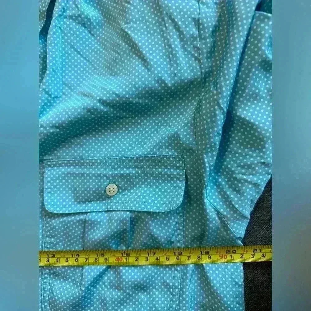 Ms Chaus blue white polka dot shirt dress 8 feminine satin Vintage 80’s 90’s - Picture 9 of 15